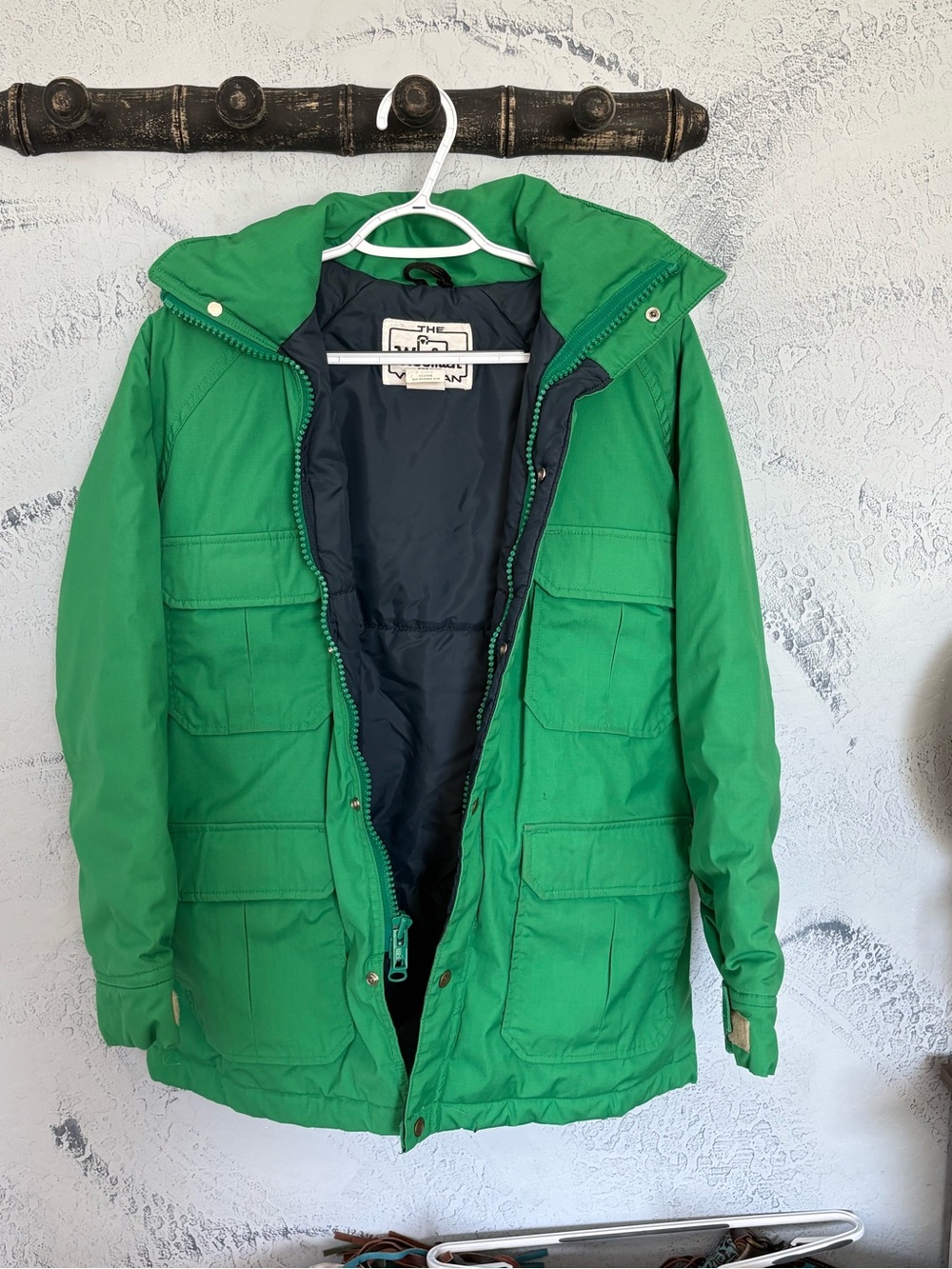 Woolrich Green Vintage Utility Jacket with Navy Lining